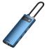 Hub USB Type C multifonctionnel Baseus Metal Gleam 6in1 - Alimentation USB Type C 100W / HDMI 4K 30Hz / 3x USB 3.2 Gen 1 / RJ45 1Gbps bleu 