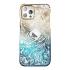 Coque de luxe pour iPhone 14 Pro avec cristaux Kingxbar Phoenix - Or et bleu