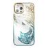 Coque de luxe pour iPhone 14 avec cristaux Kingxbar Phoenix - Or et bleu