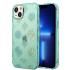 Guess Coque arrière rigide pour iPhone 14 Plus - Peony Glitter - Turquoise