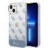 Guess coque arrière rigide pour iPhone 14 Plus - Collection 4G Pattern Script - Bleu